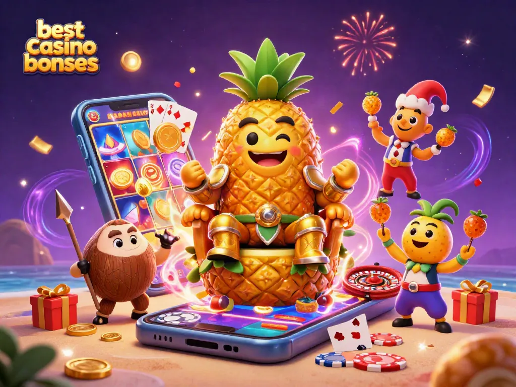 Experience the best casino bonuses with vibrant characters and engaging game elements in this lively illustration.